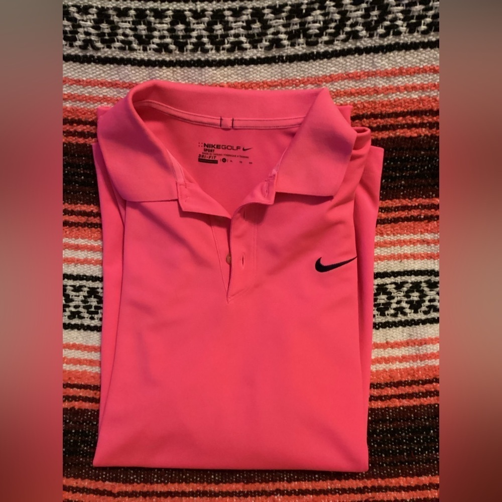 Nike golf polo-SZ XL- Pink/Black- pit to pit 22”-length 28”